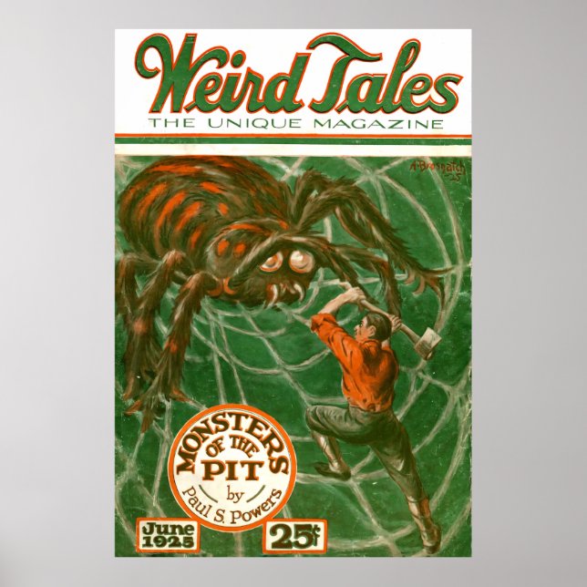 Poster Weird Tales 1925 Cover - Monsters of the Pit  (Frente)
