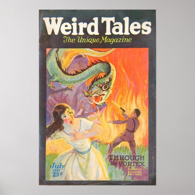 Poster Weird Tales Through the Vortex 1926 Cover (Frente)