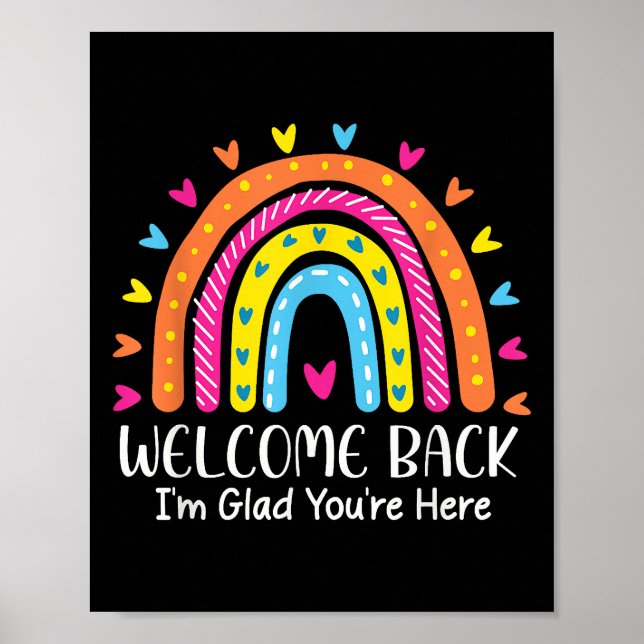 Poster Welcome Back I'm Glad You're Here First Day Of Sch (Frente)