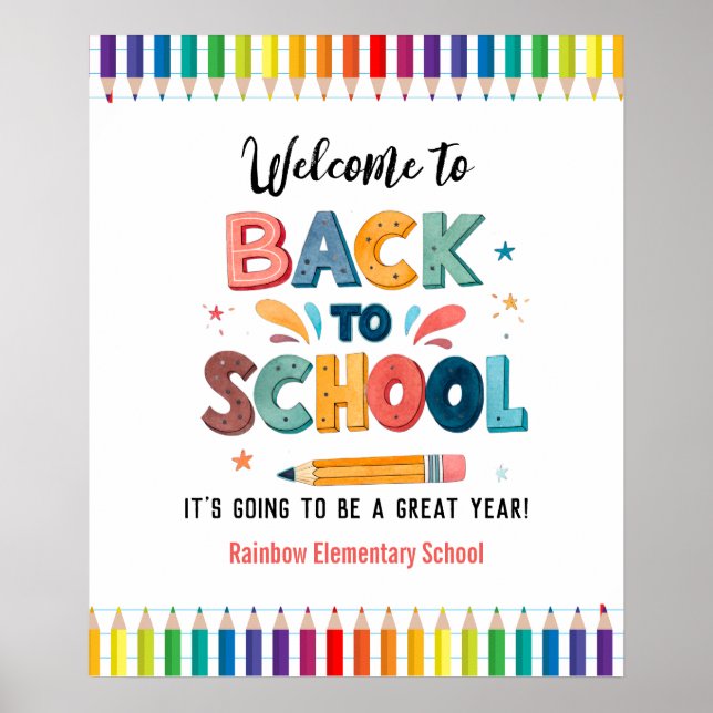 Poster Welcome back to school  , First day of school (Frente)