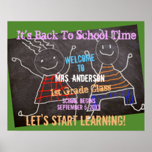 Poster Welcome Back To School Teacher Add Name