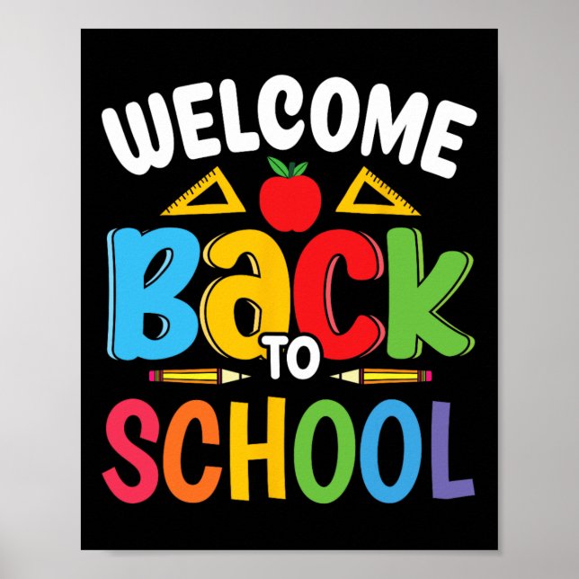 Poster Welcome Back To School Teacher Student First Day O (Frente)