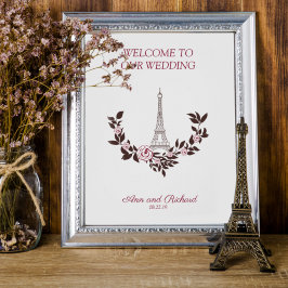 Poster Welcome Guest Board Parisian Inspired Design