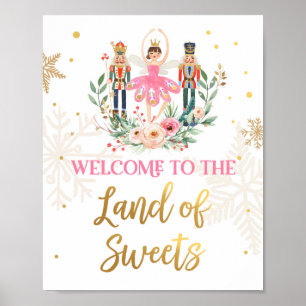 Poster Welcome Land of Sweets Nutcracker Ballerina Girl