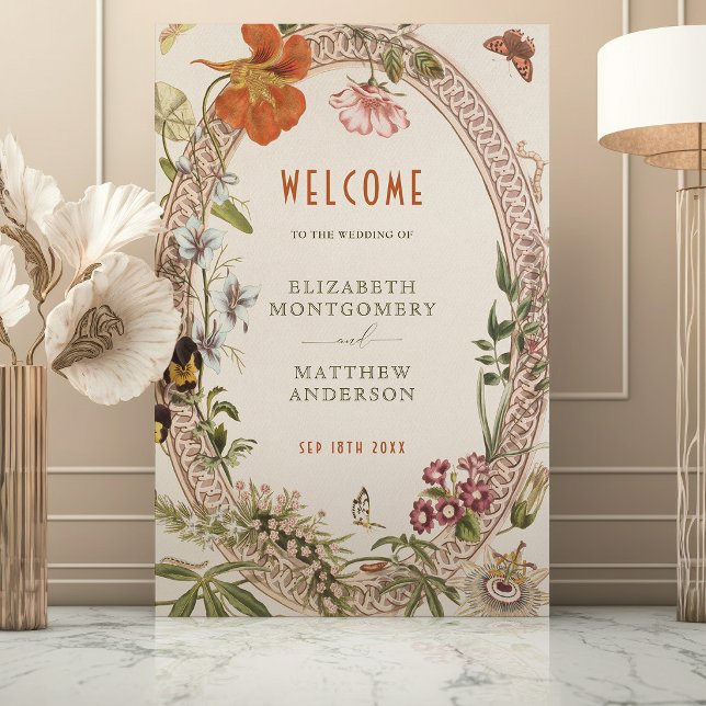 Poster Welcome Sign Wedding Vintage Art Nouveau (Criador carregado)