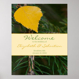 Poster WELCOME - Sinal de Casamento - Ramo Amarelo de Pin