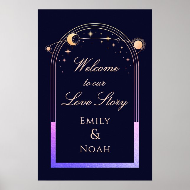 Poster Welcome To Our Love Story Wedding Welcome Sign (Frente)