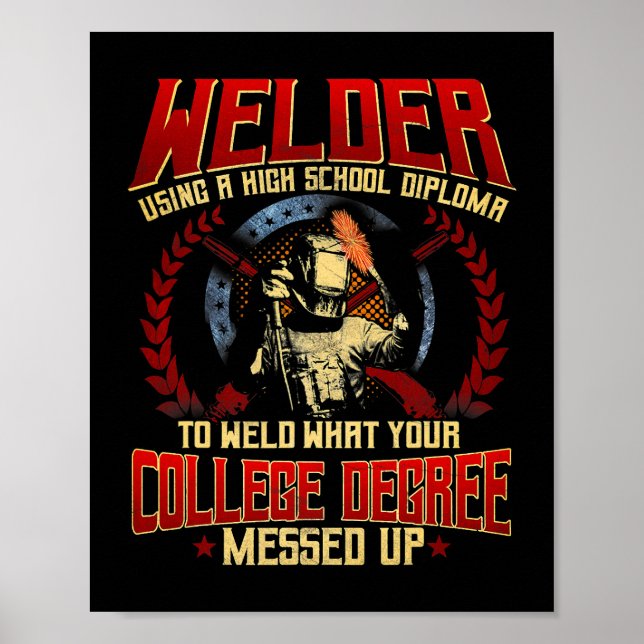 Poster Welder Oferta Engraçada Sayings Vintage Weld Fabri (Frente)