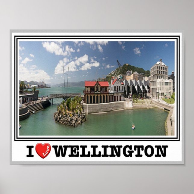 Poster Wellington - Nova Zelândia - Eu Amo - (Frente)