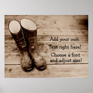 Poster Wellingtons ou Wellies Gumboots ou Gummies?