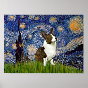 Poster Welsh Corgi Cardigan - Noite Estrelada