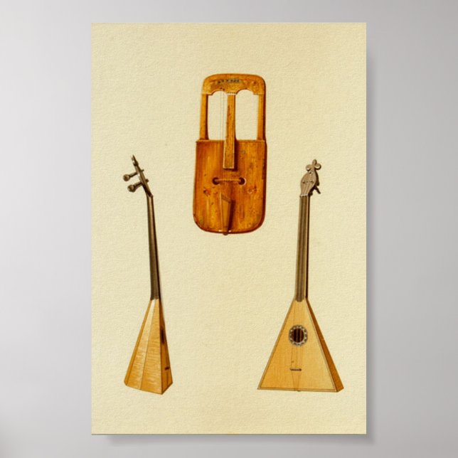 Póster Welsh Crwth, Russo Balalaika (Frente)