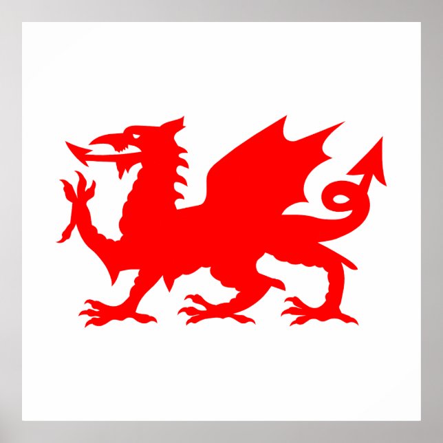 Poster Welsh Dragon Flag, Wales Dragon Flag, Inglaterra (Frente)