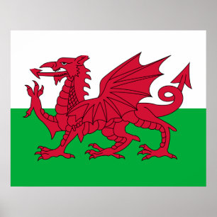 Poster Welsh Flag (País de Gales) (Welsh Dragon)