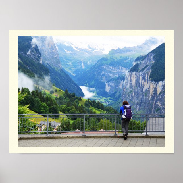 Póster Wengen na Suíça (Frente)