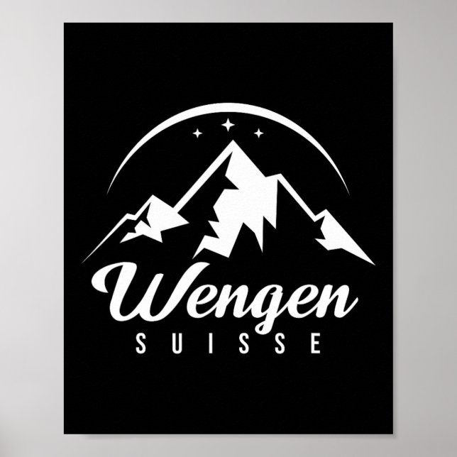Poster Wengen Suiça Ski Resort Ski Snowboard (Frente)