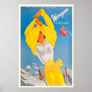Poster Wengen Suíça Suisse Suíça Montanhas Alpes