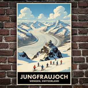 Poster Wengen, Suiça: Viagens vintage dos anos 60