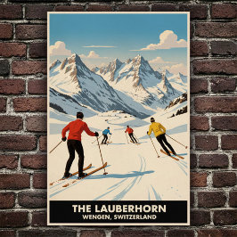 Poster Wengen, Suiça: Viagens vintage dos anos 60