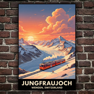 Poster Wengen, Suiça: Viagens vintage dos anos 60