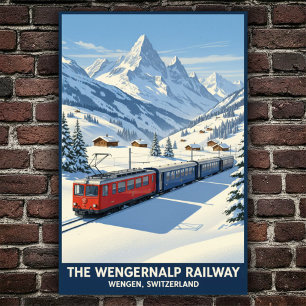 Poster Wengen, Suiça: Viagens vintage dos anos 60