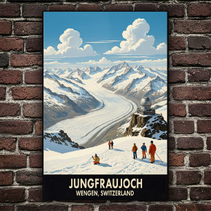 Poster Wengen, Suiça: Viagens vintage dos anos 60