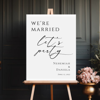 Poster We're Married Let's Party Elopement welcome