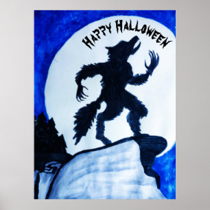 POSTER WEREWOLF FELIZ HALLOWEEN