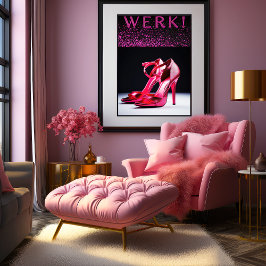 Póster "WERK!" Cartaz de Manifesto Artístico Feminino