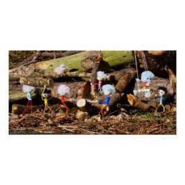 Póster Werkende Fubby's in hun houtzagerij.