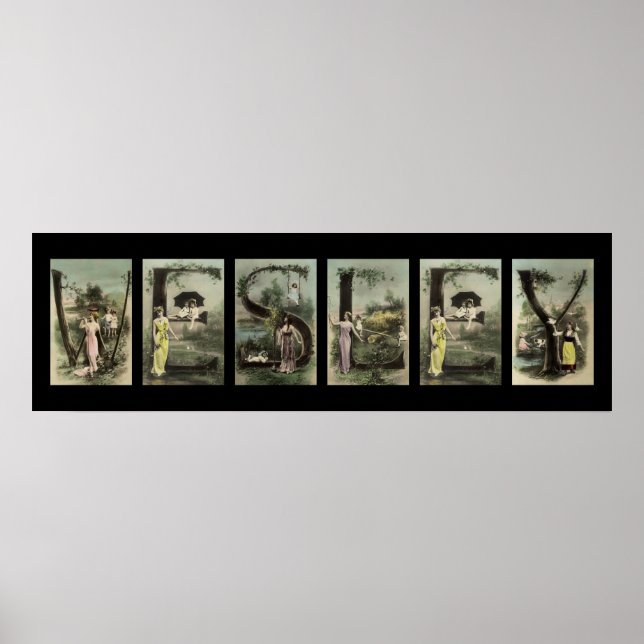 Poster WESLEY - Letra alfabética Art (Frente)