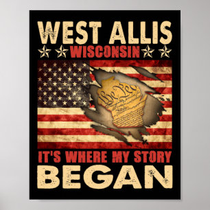Poster West Allis Wisconsin Usa Flag 4 De Julho
