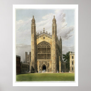 Póster West End da Faculdade Capela do rei, Cambridge, de