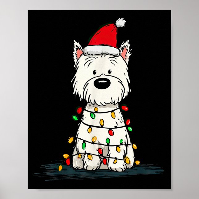 Poster West Highland White Terrier Christmas Graphics Dog (Frente)