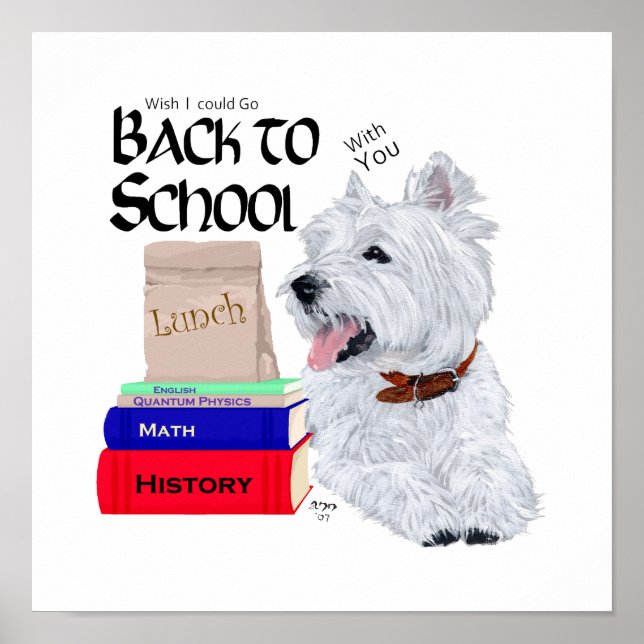 Póster West Highland White Terrier De Volta às Aulas (Frente)