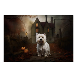 Póster West Highland White Terrier Halloween Scareen