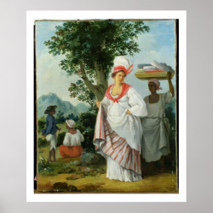 Póster West Indian Creole Woman with her Black Servant, c
