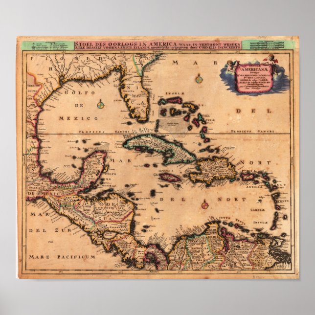 Póster West Indies Danckerts, Cornelius 1680 (Frente)
