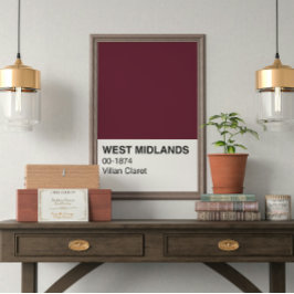 Póster West Midlands Villan Claret - Largura do Cheio