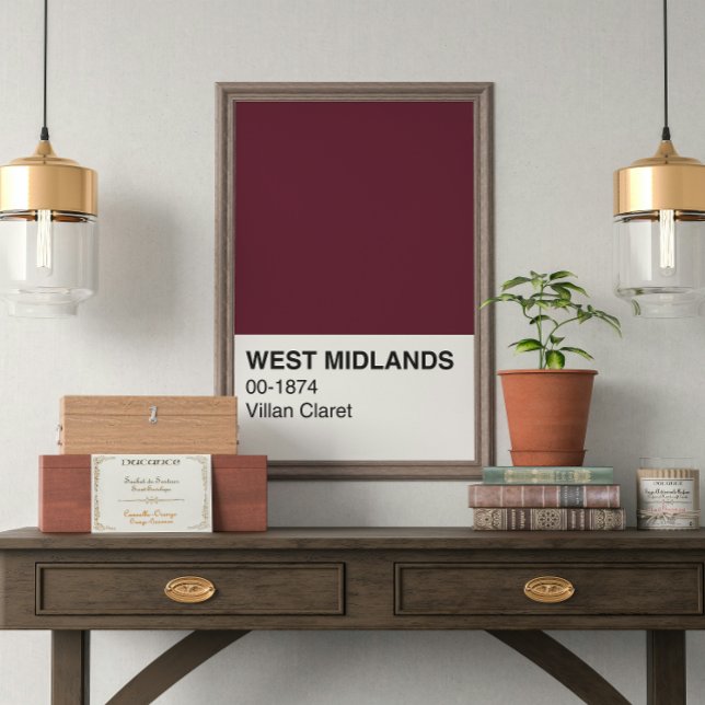 Póster West Midlands Villan Claret - Largura do Cheio (Criador carregado)