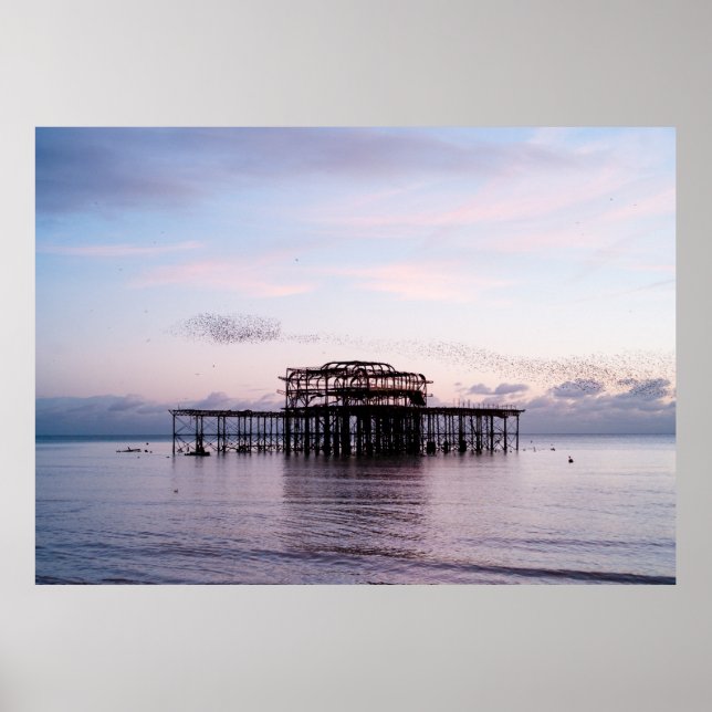 Poster West Pier, Brighton & Hove, Inglaterra (Frente)