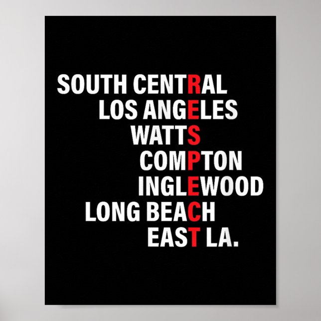 Poster West Side Respeito Los Angeles Watts Compton Long  (Frente)