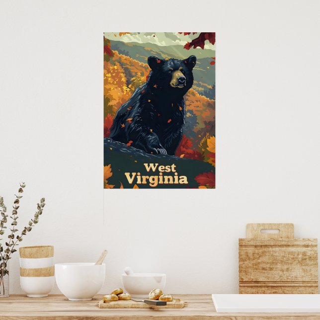 Poster West Virginia Black Bear (Cozinha)