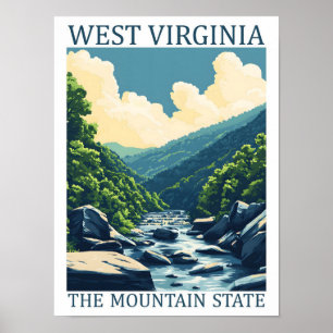 Poster West Virginia, Estado das Montanhas, Viagem Place