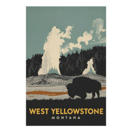 Póster West Yellowstone Montana Bison