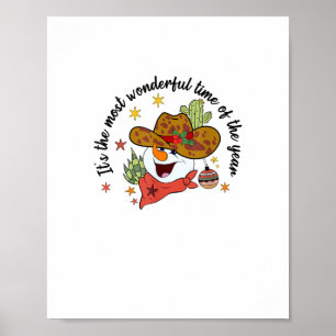 Poster Western É O Mais Maravilhoso Cowboy Snowman