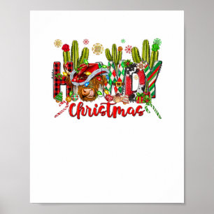 Poster Western Howe, Vaca De Natal E Cactus