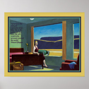 Poster "Western Motel" c/ citação de Edward Hopper
