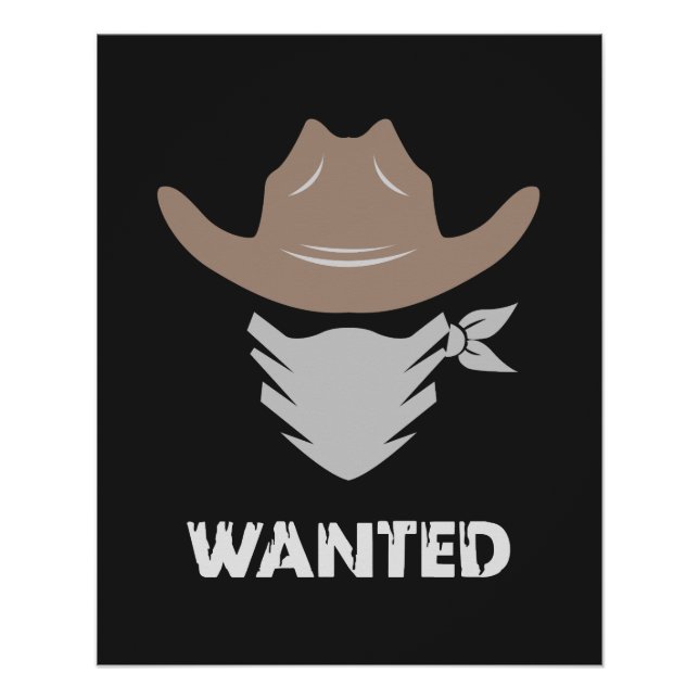 Póster Western Outlaw Cowboy Wanted (Frente)