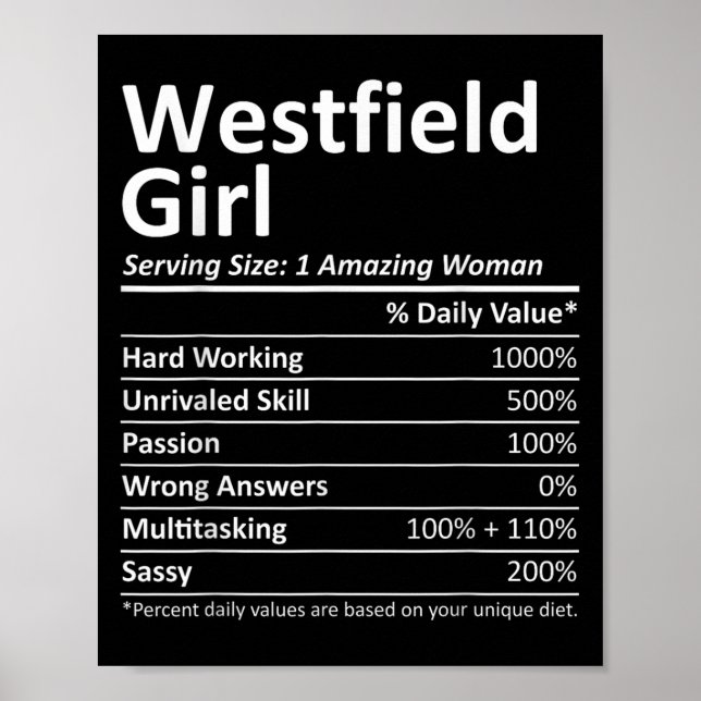 Poster Westfield Girl Nj New Jersey Funny City Home Roots (Frente)